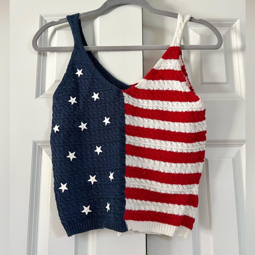 American Flag Knit Tank